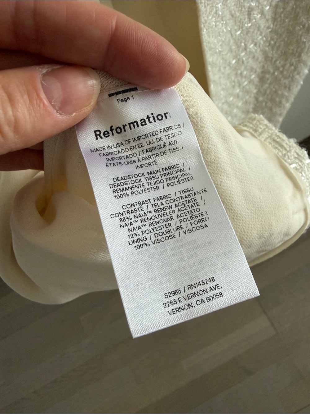 Reformation Lakia Dress Ivory - Size 6 - Picture 12 of 13